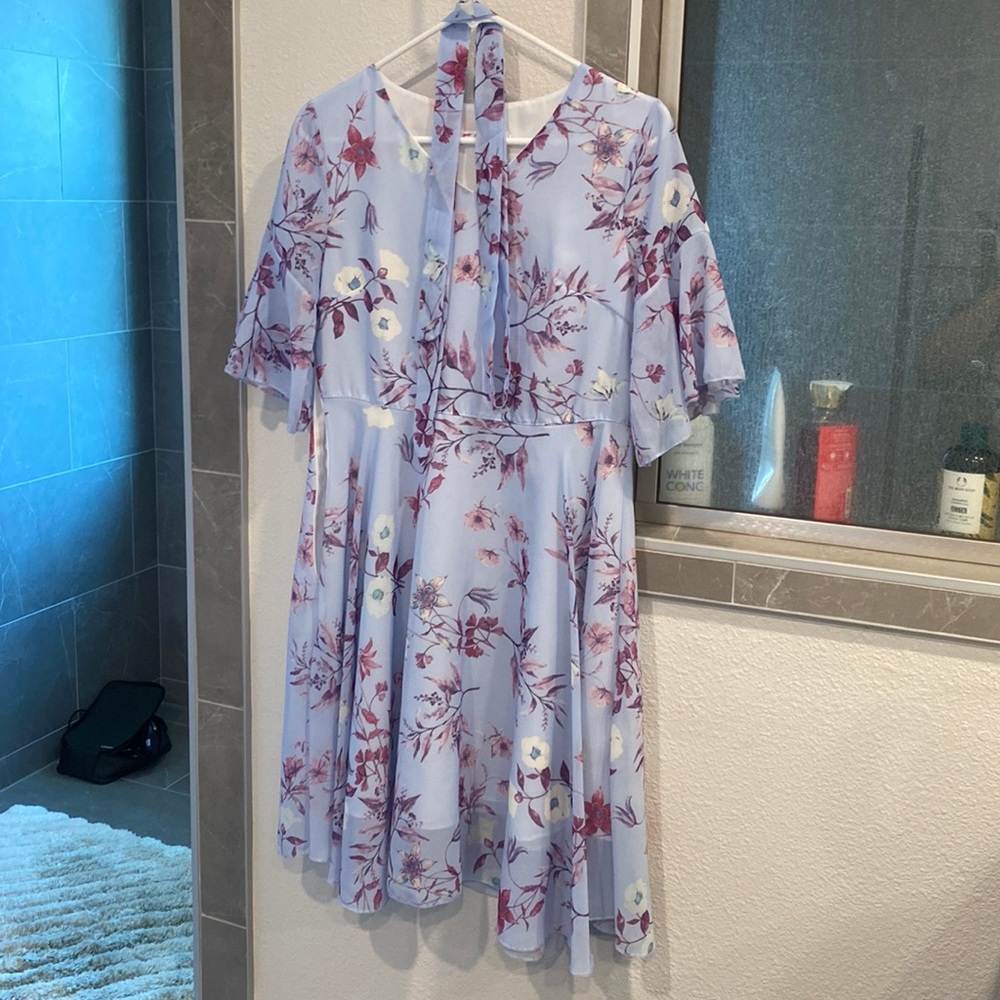 Blue and purple floral dress